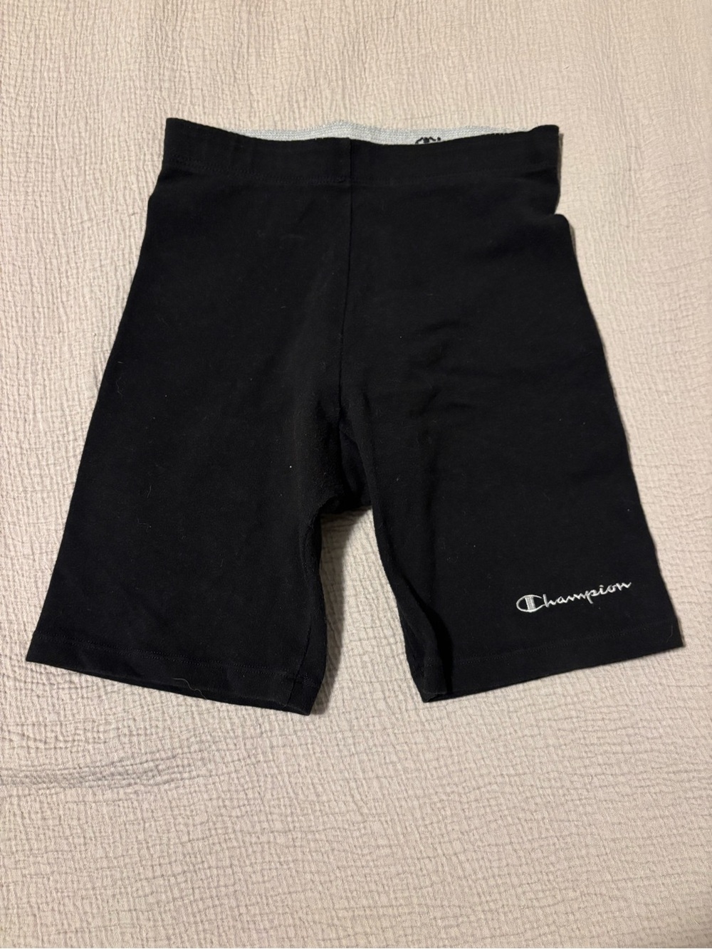 Champion Black Women's Bike Shorts with Script Logo
